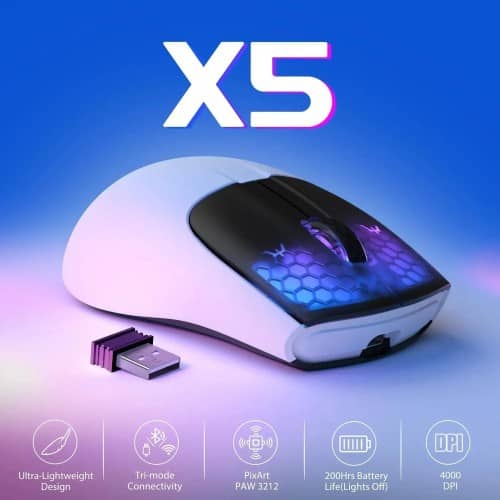 ATTACK SHARK X5 WIRELESS BLACK/WHITE 2