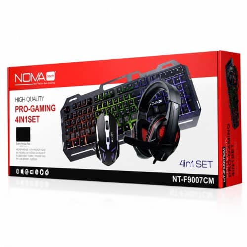 COMBO GAMING 4IN1 NOVA KEYBOARD + MOUSE + HEADSET + MOUSEPAD