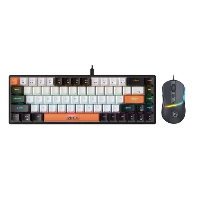 COMBO iMICE MK-X20 RGB KEYBORD MECANICAL RED SW+ MOUSE RGB WHITE