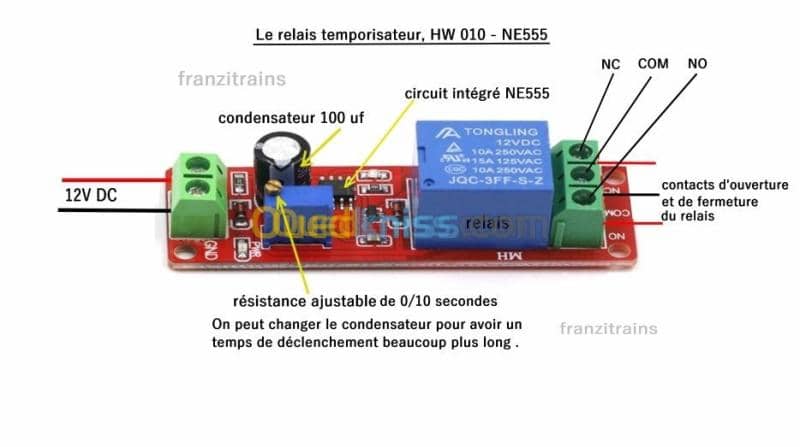 relais temporisateur, le HW-010 NE555 arduino 8