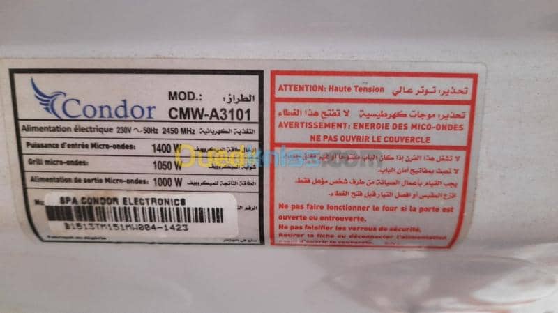 Four-Micro onde Condor CMW-A3101 5