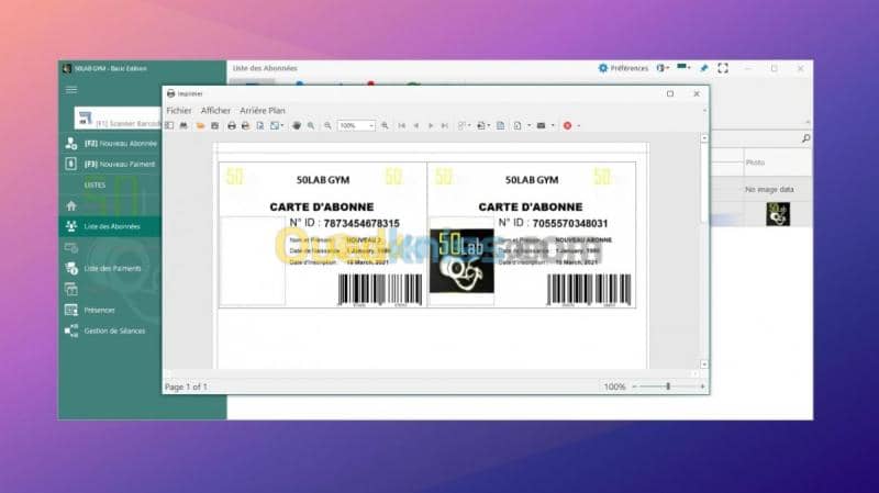 Gestion de Salle de Sport 50LAB GYM 3