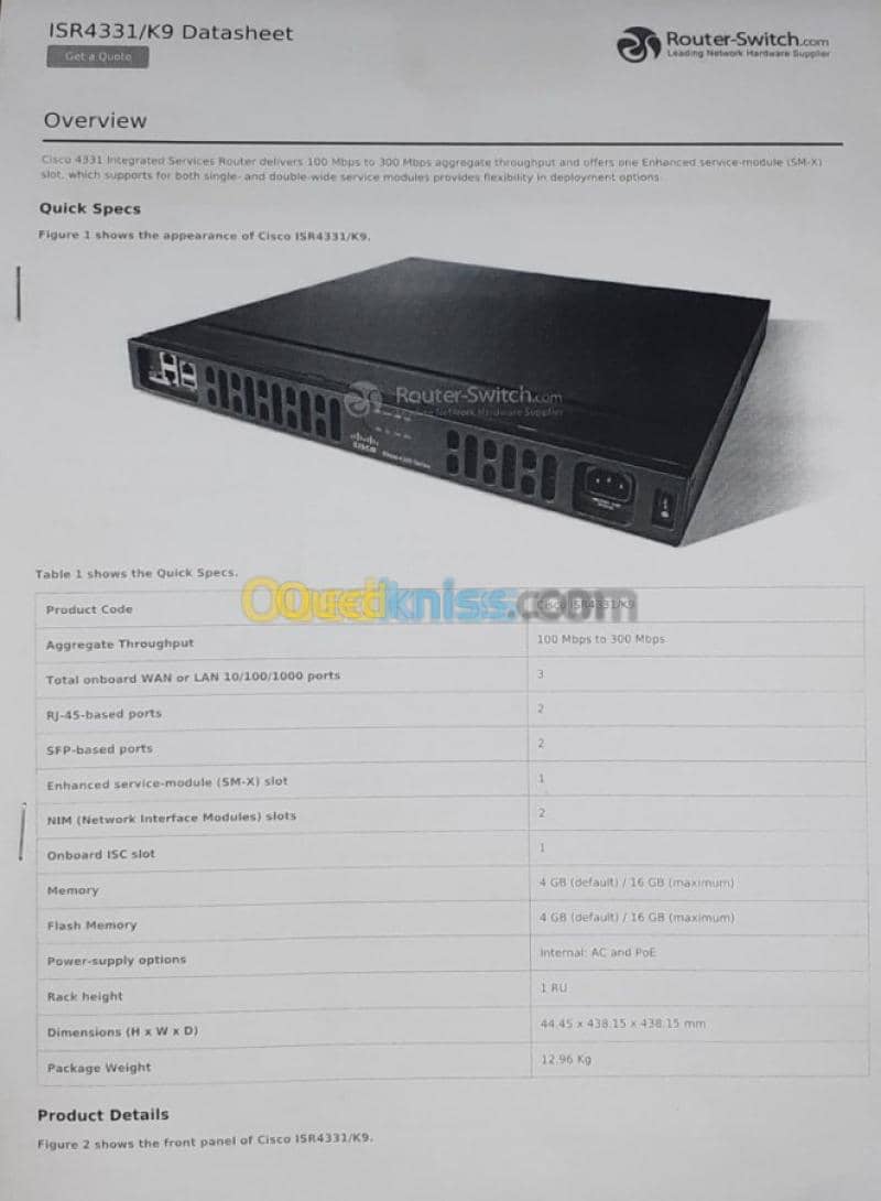 Router Cisco 4331/k9 3