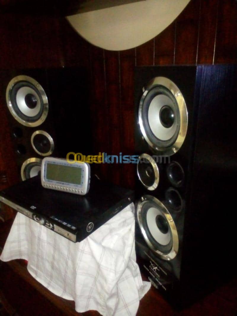 Baffles en bois et DVD
