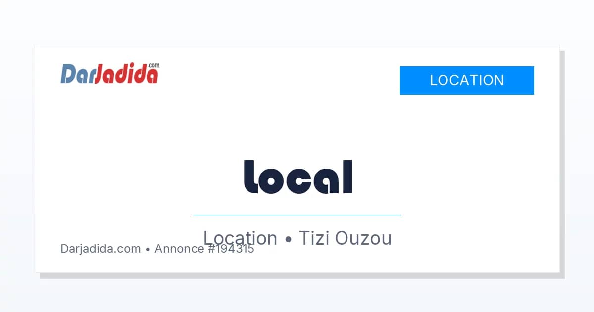 Location Local Tizi-Ouzou