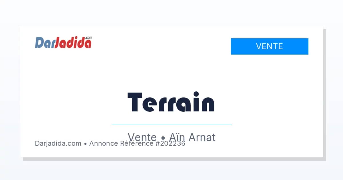 Vente Terrain Sétif