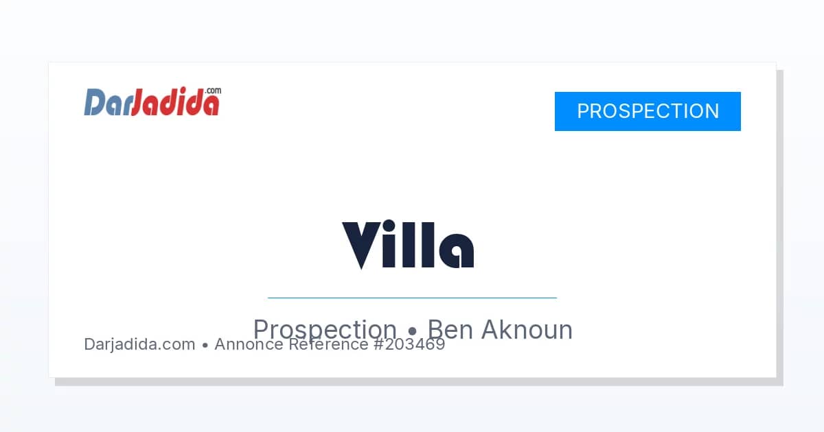 Prospection Villa F10 ou + Alger