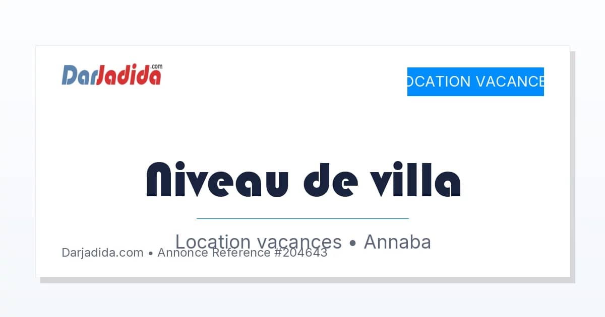 Location vacances Niveau de villa F2 Annaba