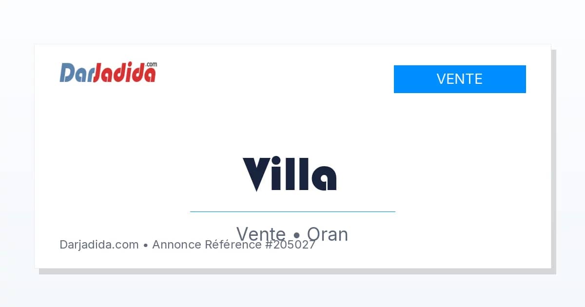 Vente Villa Oran