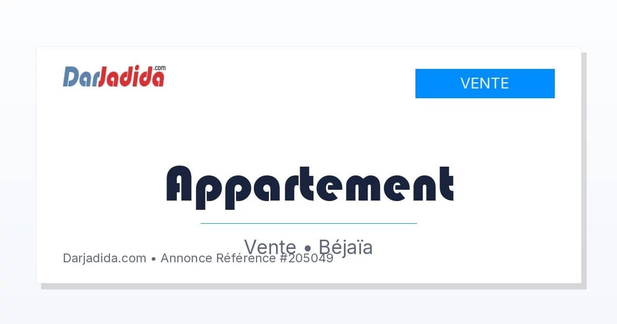 Vente Appartement F3 Bejaia