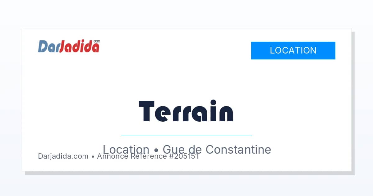 Location Terrain Alger