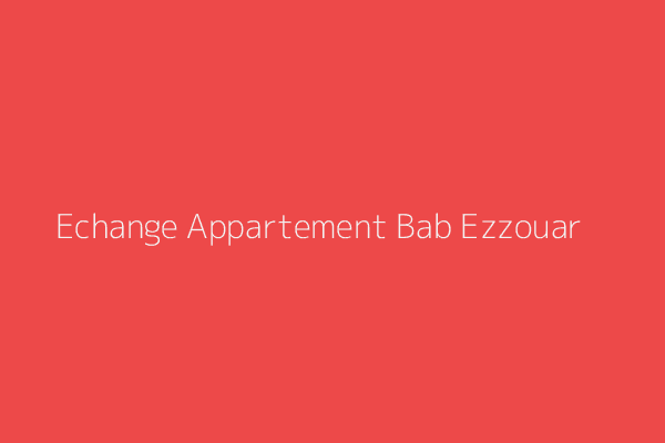Echange Appartement F3 Alger 