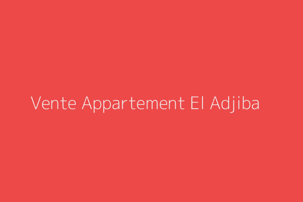 Vente Appartement F3 Bouira 