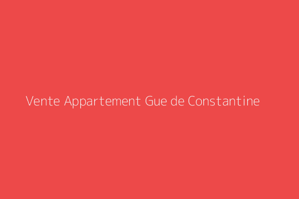 Vente Appartement F2 Alger 