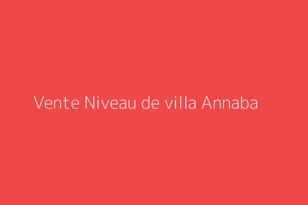 Vente Niveau de villa F1/Studio Annaba 