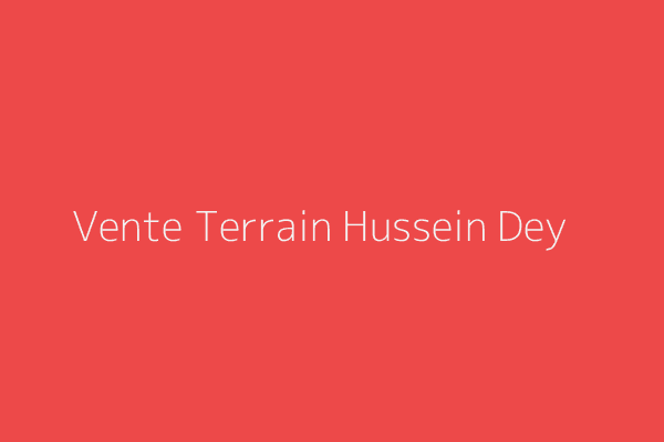 Vente Terrain  Alger 