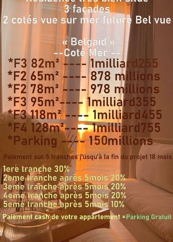Appartements F2 F3 F4 vue mere