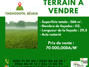 Terrain bejaia vente immobilier