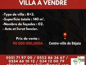 Villa bejaia vente immobilier
