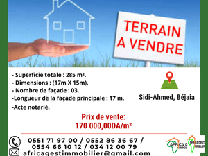 Terrain bejaia vente algérie