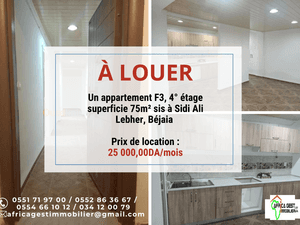 Appartement bejaia location f3 immobilier