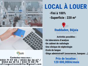Bejaia location local  ( béjaia )  immobilier