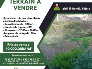 Terrain bejaia vente algérie