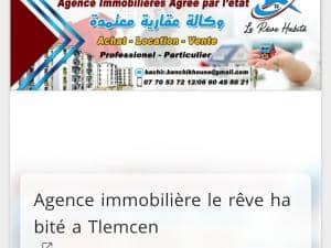 Tlemcen vente villa ( tlemcen ) f8 immobilier