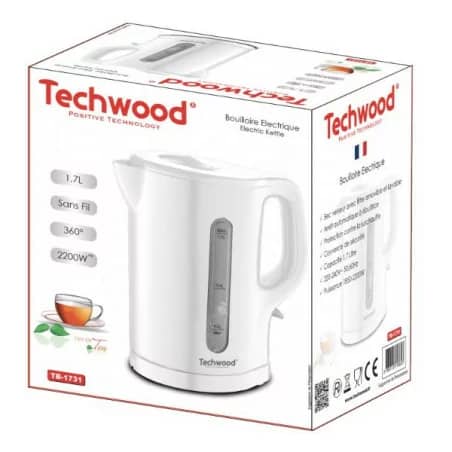 Techwood TB-1731 Bouilloire Electrique Sans Fil 1,7L Blanche